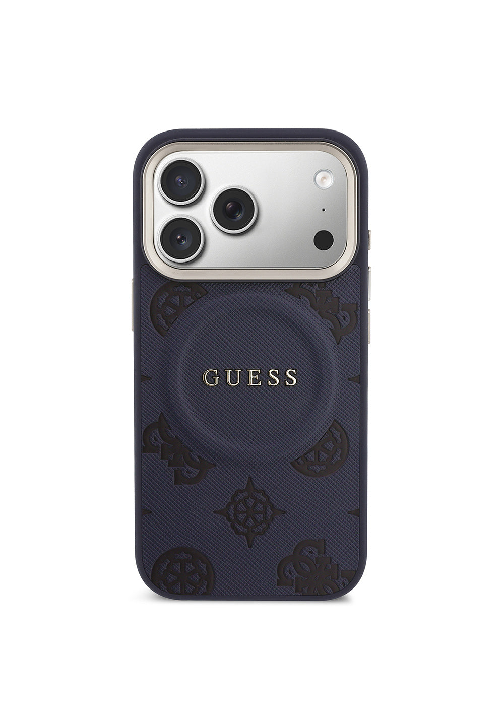 Apple iPhone 17 Pro Max Kılıf Guess Orijinal Lisanslı Manyetik Şarj Uyumlu Sıcak Baskılı Yazı Logolu PU Deri Peony Kapak