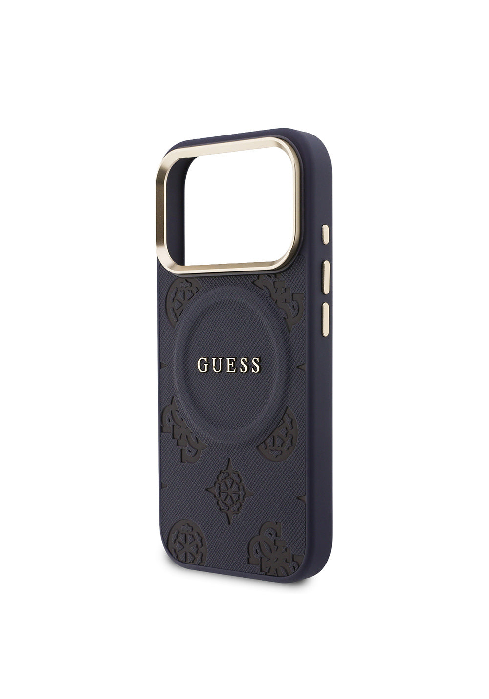 Apple iPhone 17 Pro Max Kılıf Guess Orijinal Lisanslı Manyetik Şarj Uyumlu Sıcak Baskılı Yazı Logolu PU Deri Peony Kapak