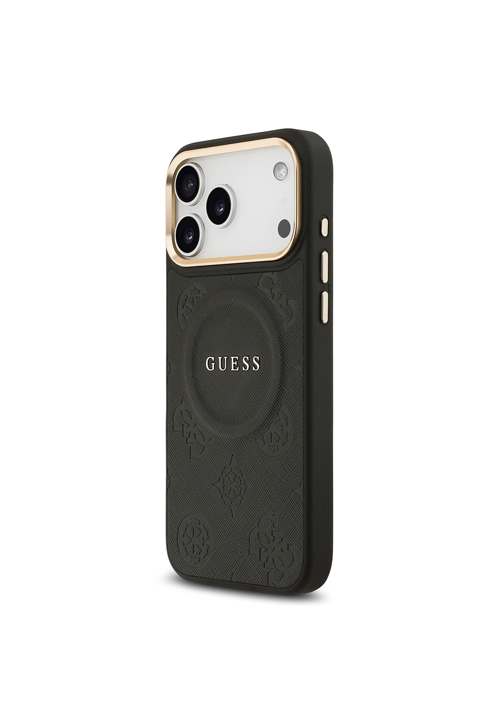 Apple iPhone 17 Pro Max Kılıf Guess Orijinal Lisanslı Manyetik Şarj Uyumlu Sıcak Baskılı Yazı Logolu PU Deri Peony Kapak