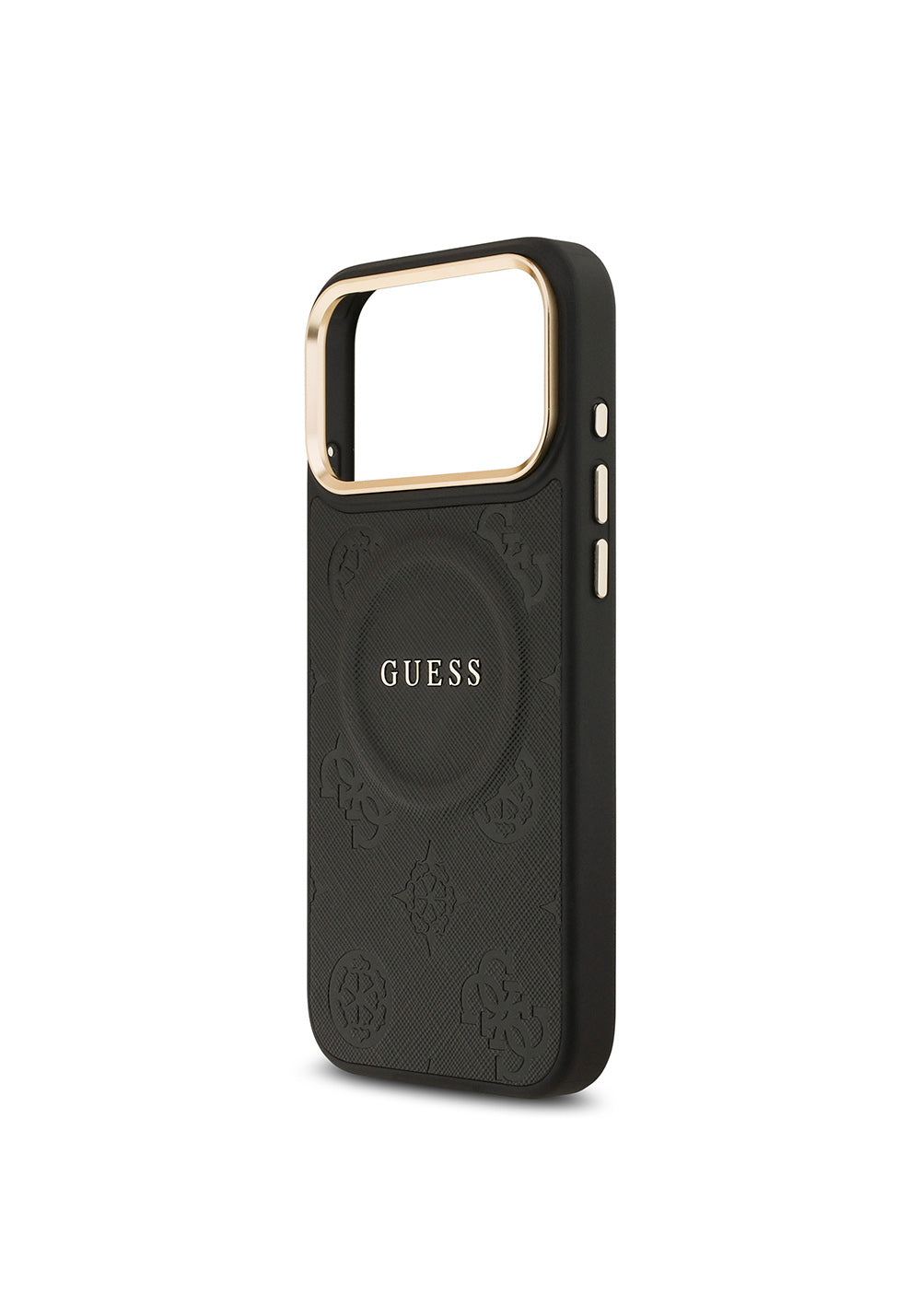 Apple iPhone 17 Pro Max Kılıf Guess Orijinal Lisanslı Manyetik Şarj Uyumlu Sıcak Baskılı Yazı Logolu PU Deri Peony Kapak