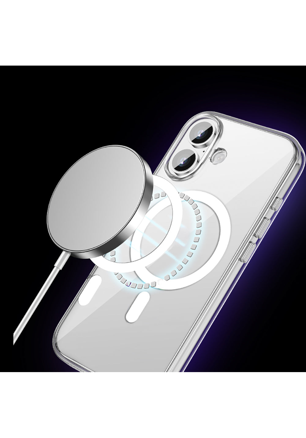 Apple iPhone 17 Kılıf Manyetik Şarj Uyumlu Transparan Sert PC Wlons Pita Kapak