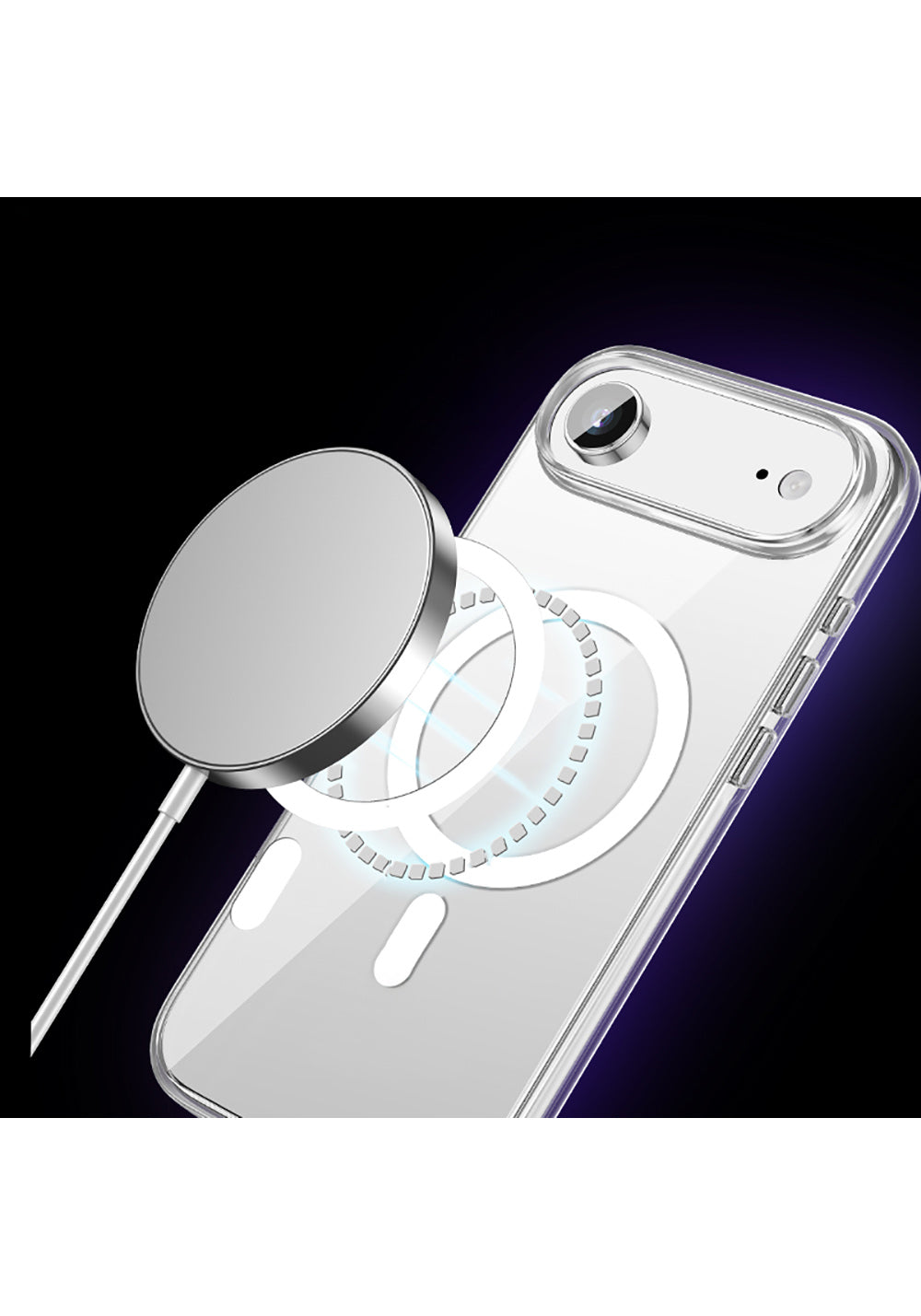 Apple iPhone 17 Air Kılıf Manyetik Şarj Uyumlu Transparan Sert PC Wlons Pita Kapak
