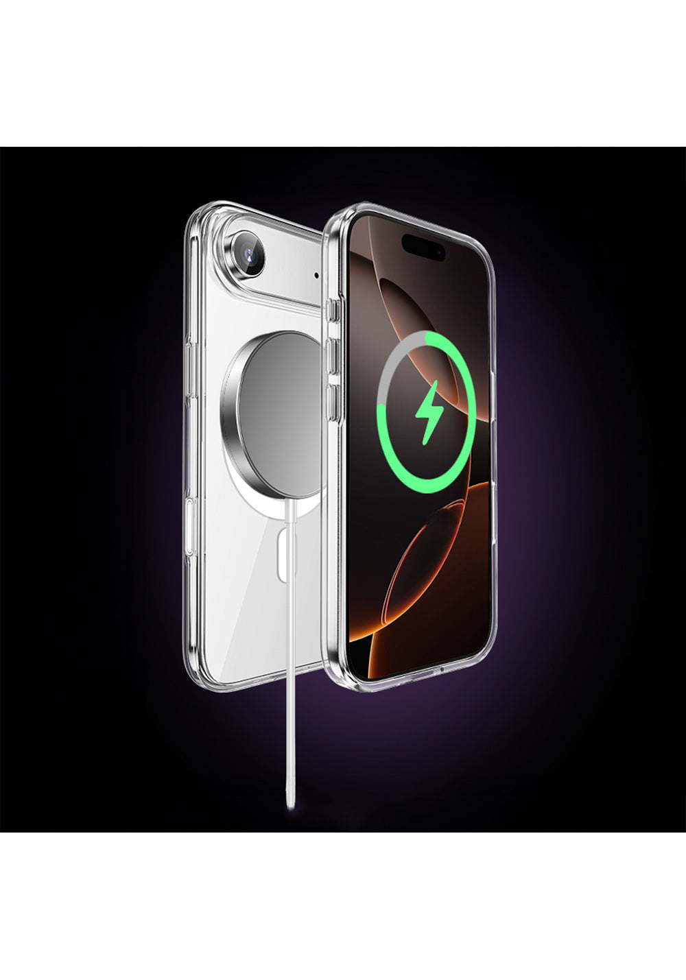 Apple iPhone 17 Air Kılıf Manyetik Şarj Uyumlu Transparan Sert PC Wlons Pita Kapak