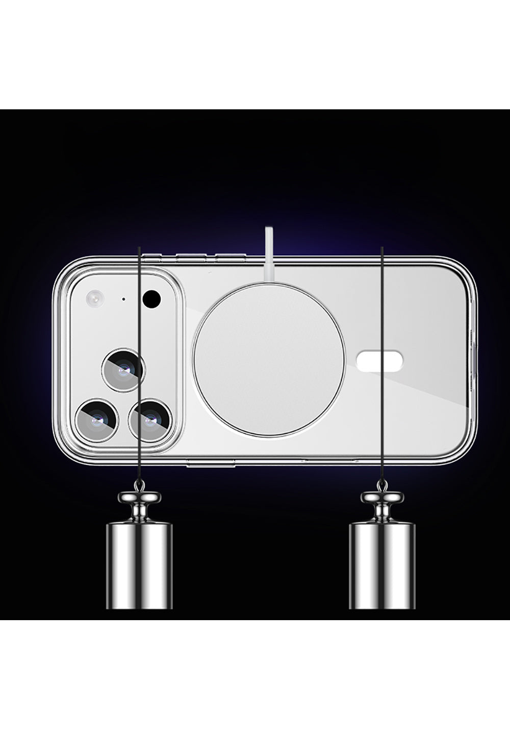 Apple iPhone 17 Pro Max Kılıf Manyetik Şarj Uyumlu Transparan Sert PC Wlons Pita Kapak