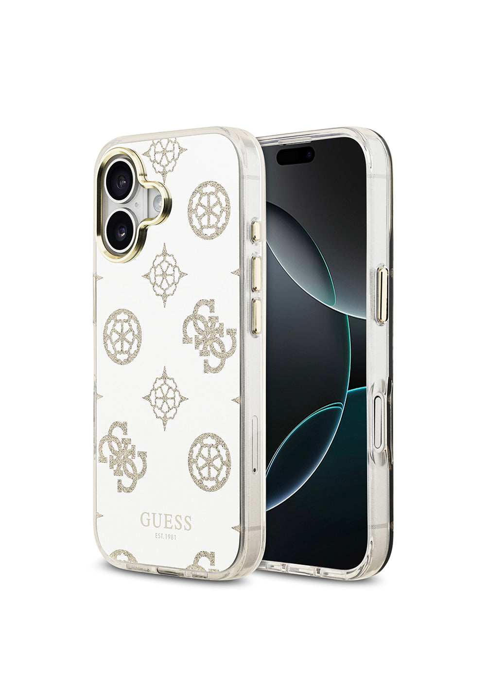 Apple iPhone 17 Kılıf Guess Orijinal Lisanslı Metal Kamera Çerçeveli Simli Aynalı Kapak