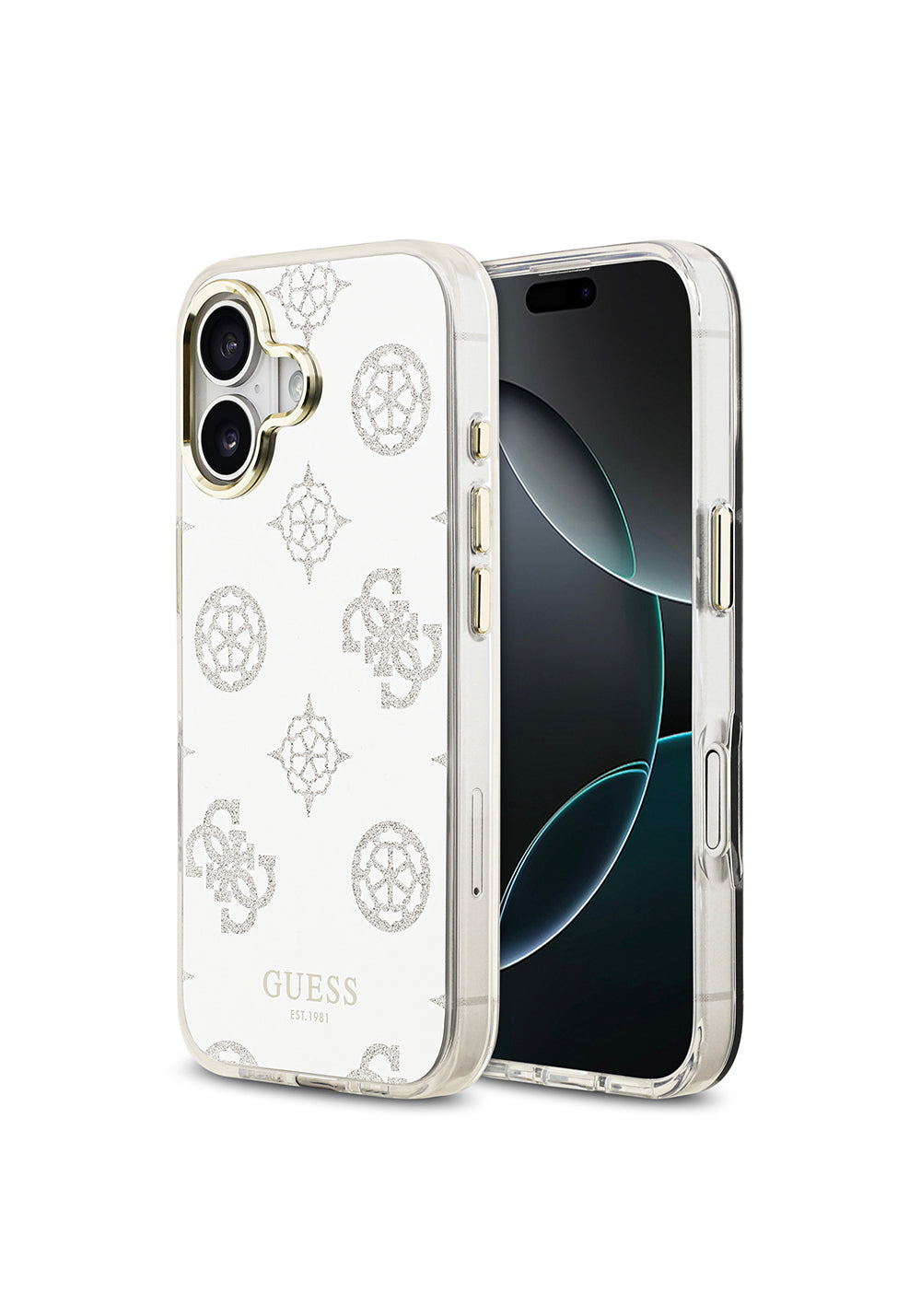 Apple iPhone 17 Kılıf Guess Orijinal Lisanslı Metal Kamera Çerçeveli Simli Aynalı Kapak