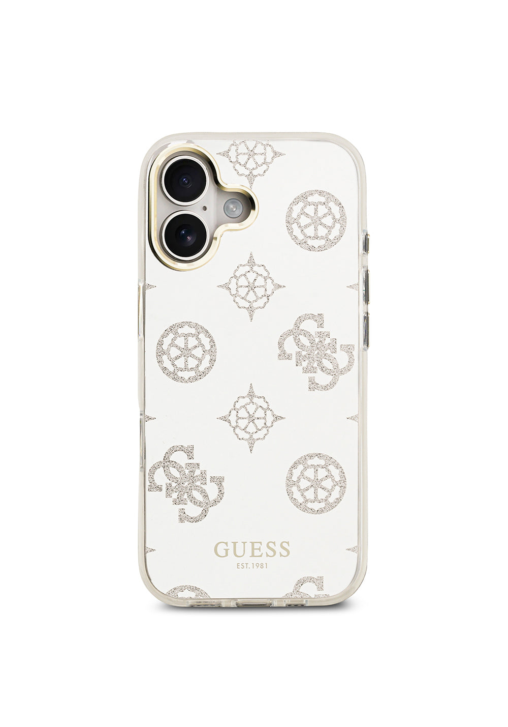Apple iPhone 17 Kılıf Guess Orijinal Lisanslı Metal Kamera Çerçeveli Simli Aynalı Kapak