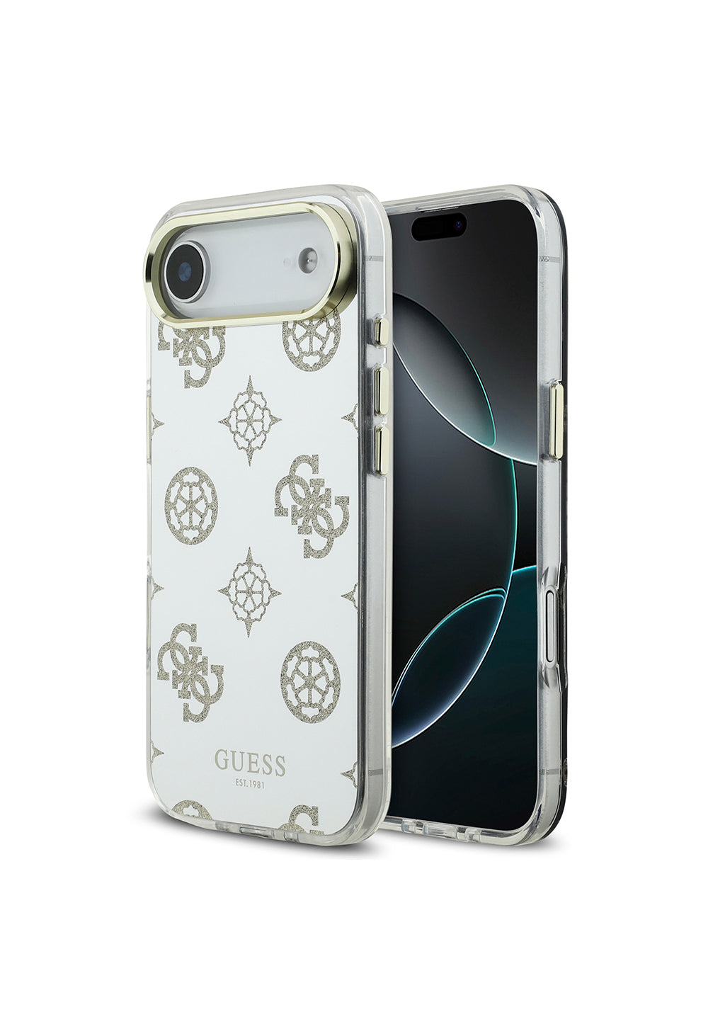 Apple iPhone 17 Air Kılıf Guess Orijinal Lisanslı Metal Kamera Çerçeveli Simli Aynalı Kapak