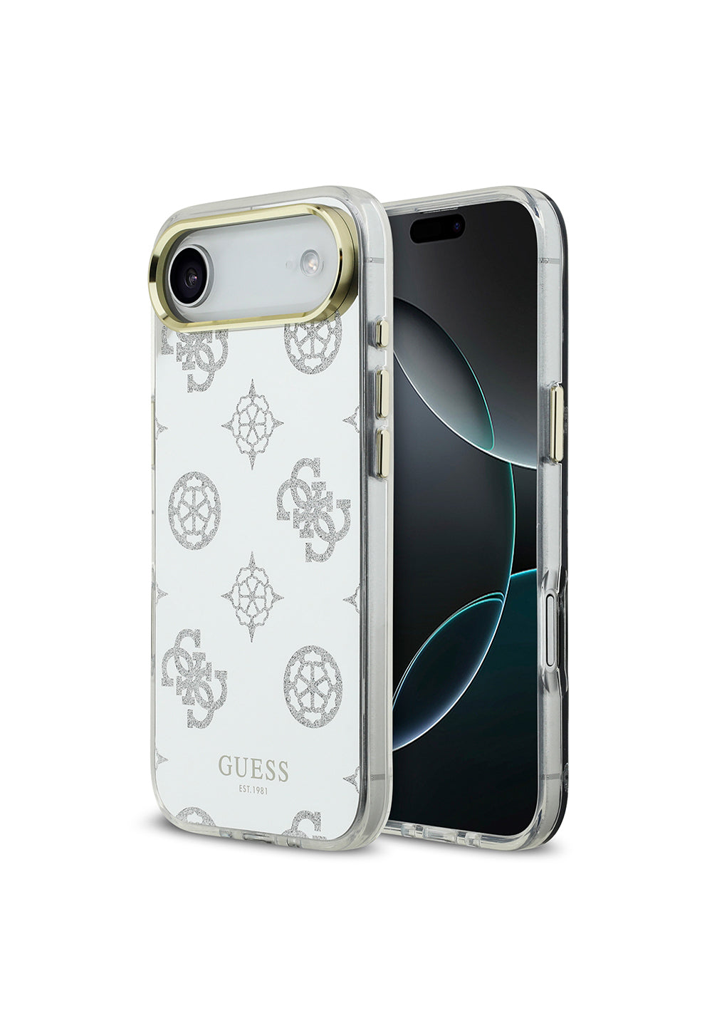 Apple iPhone 17 Air Kılıf Guess Orijinal Lisanslı Metal Kamera Çerçeveli Simli Aynalı Kapak