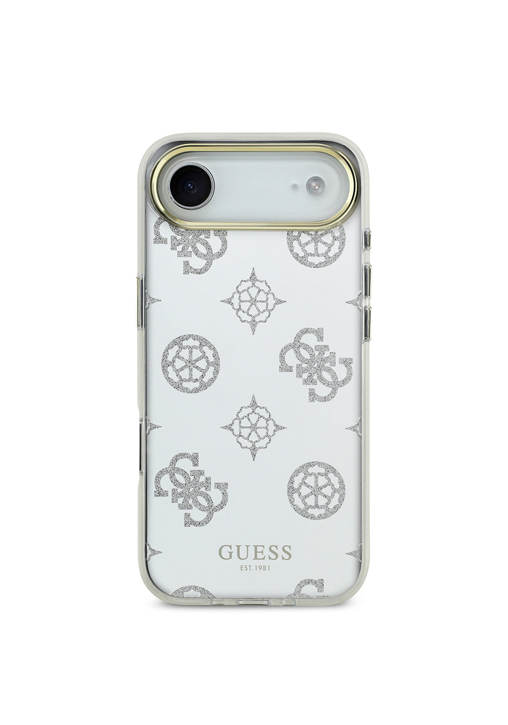Apple iPhone 17 Air Kılıf Guess Orijinal Lisanslı Metal Kamera Çerçeveli Simli Aynalı Kapak