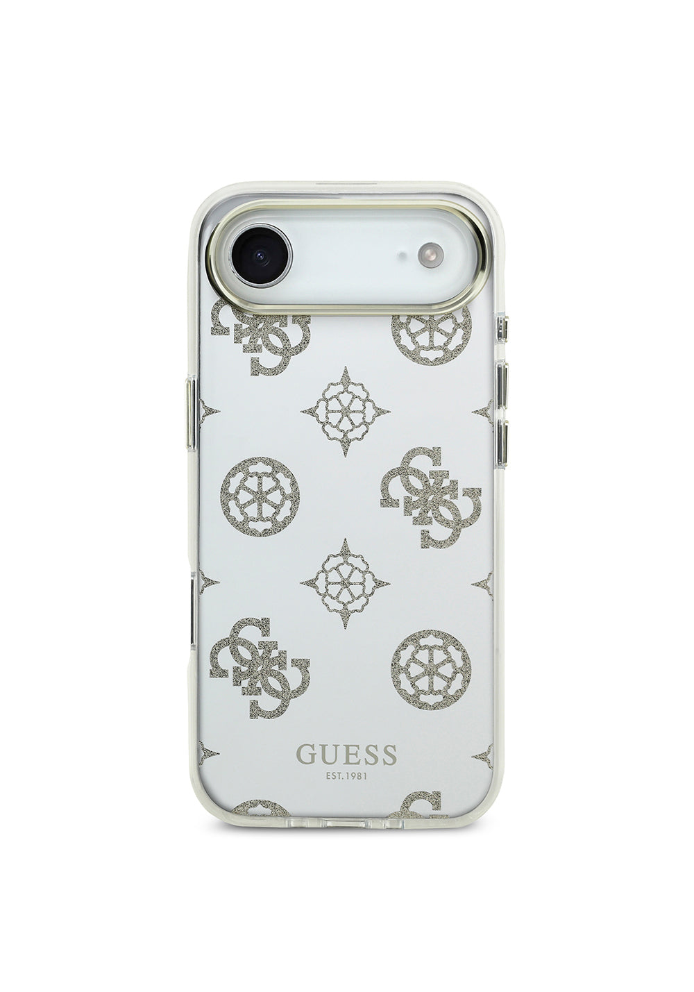 Apple iPhone 17 Air Kılıf Guess Orijinal Lisanslı Metal Kamera Çerçeveli Simli Aynalı Kapak