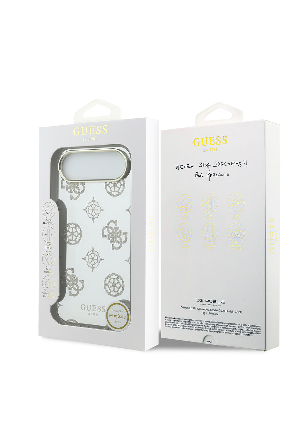 Apple iPhone 17 Air Kılıf Guess Orijinal Lisanslı Metal Kamera Çerçeveli Simli Aynalı Kapak