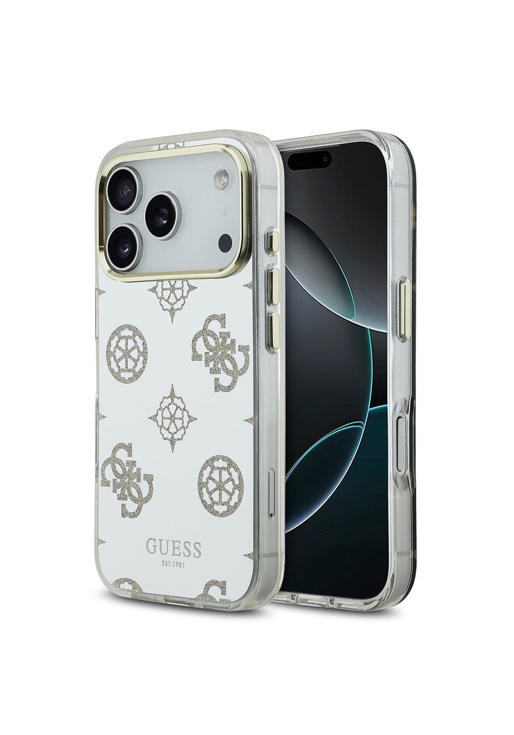 Apple iPhone 17 Pro Kılıf Guess Orijinal Lisanslı Metal Kamera Çerçeveli Simli Aynalı Kapak