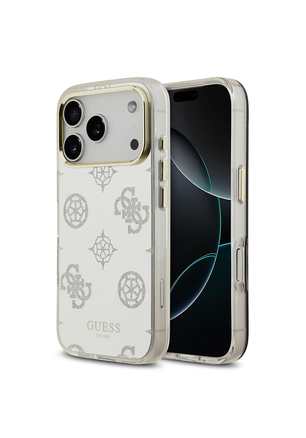 Apple iPhone 17 Pro Kılıf Guess Orijinal Lisanslı Metal Kamera Çerçeveli Simli Aynalı Kapak