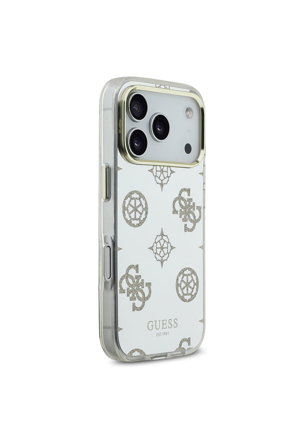 Apple iPhone 17 Pro Kılıf Guess Orijinal Lisanslı Metal Kamera Çerçeveli Simli Aynalı Kapak