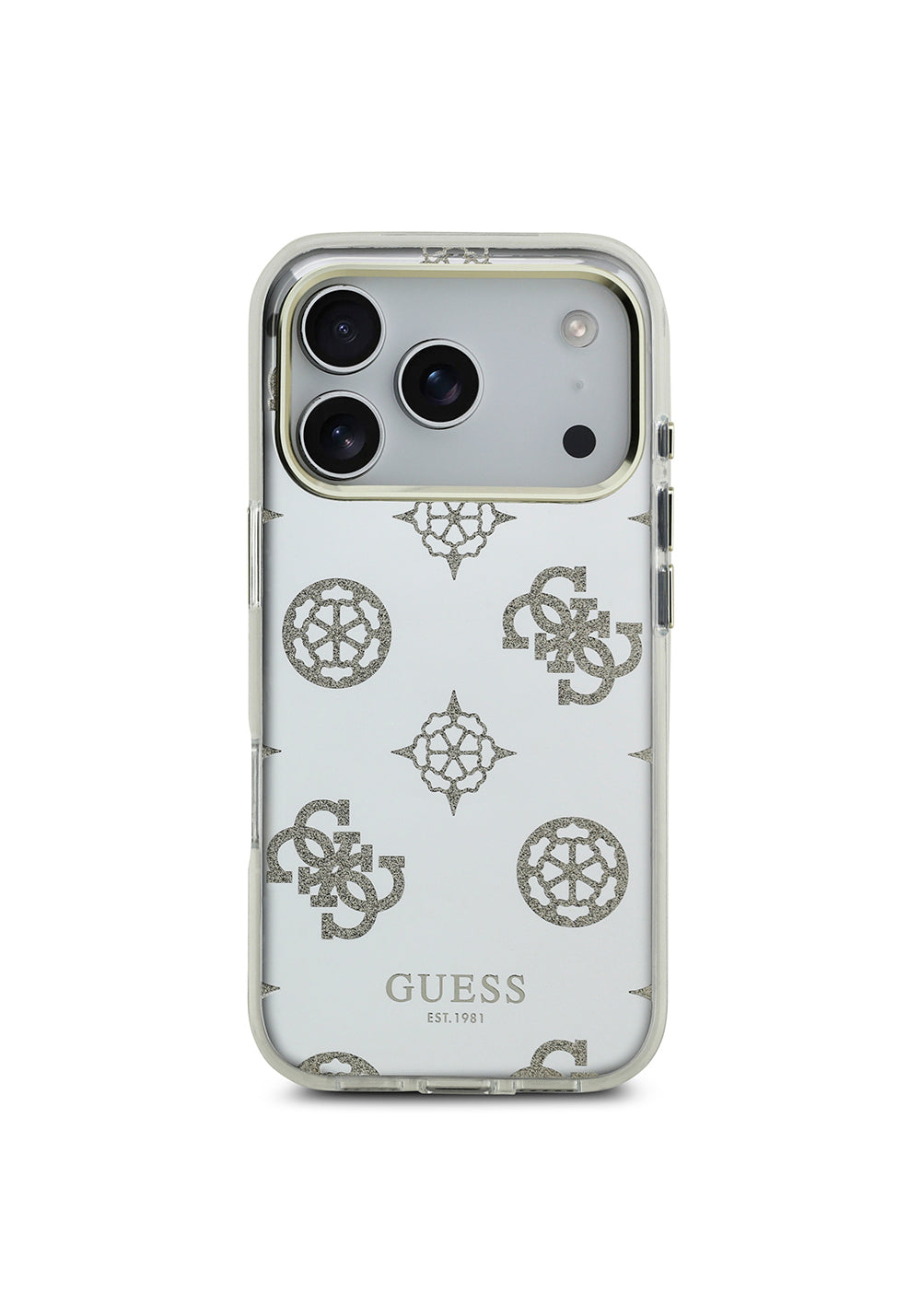 Apple iPhone 17 Pro Kılıf Guess Orijinal Lisanslı Metal Kamera Çerçeveli Simli Aynalı Kapak