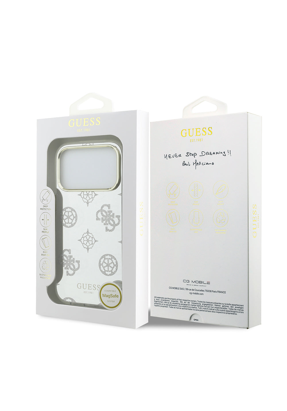 Apple iPhone 17 Pro Kılıf Guess Orijinal Lisanslı Metal Kamera Çerçeveli Simli Aynalı Kapak