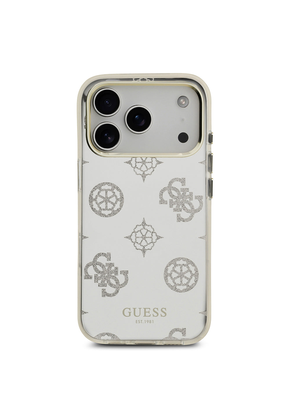 Apple iPhone 17 Pro Max Kılıf Guess Orijinal Lisanslı Metal Kamera Çerçeveli Simli Aynalı Kapak
