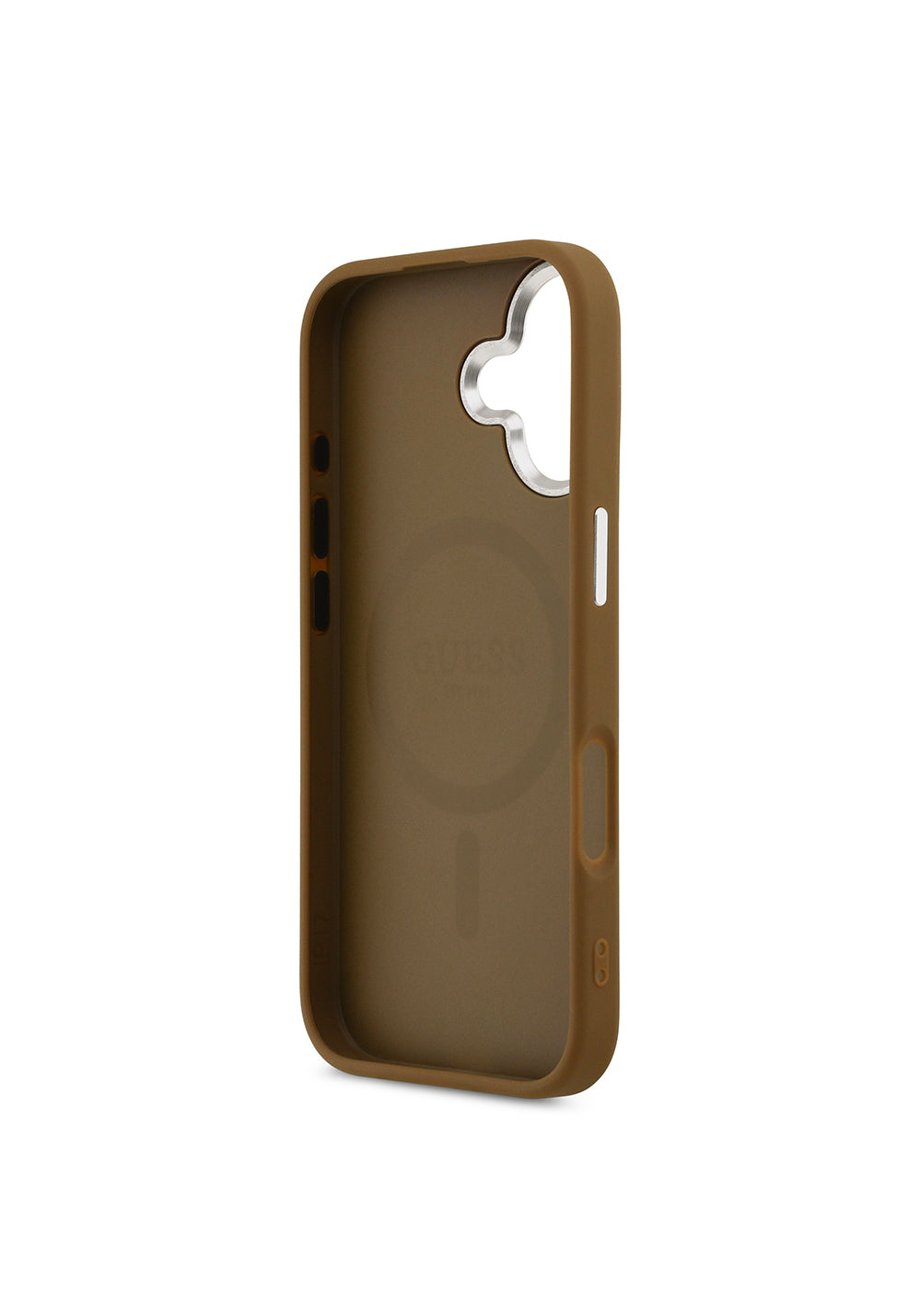 Apple iPhone 17 Kılıf Guess Orijinal Lisanslı Manyetik Şarj Uyumlu PU Deri Metal Kamera Çerçeveli Üçgen Logolu Kapak