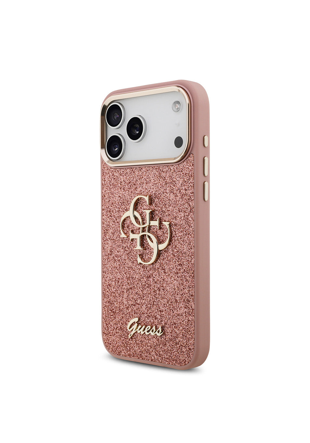 Apple iPhone 17 Pro Max Kılıf Guess Orijinal Lisanslı 4G Büyük Metal Kamera Çerçeveli ve Logolu Glitter Kapak
