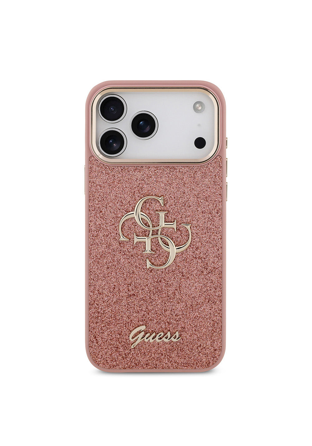 Apple iPhone 17 Pro Max Kılıf Guess Orijinal Lisanslı 4G Büyük Metal Kamera Çerçeveli ve Logolu Glitter Kapak
