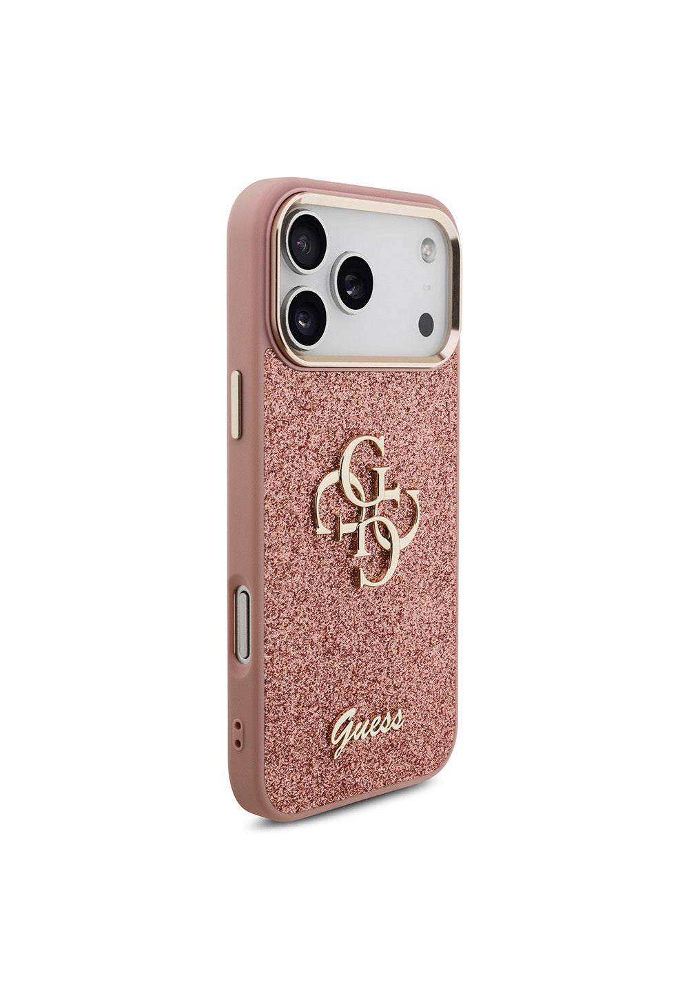 Apple iPhone 17 Pro Max Kılıf Guess Orijinal Lisanslı 4G Büyük Metal Kamera Çerçeveli ve Logolu Glitter Kapak