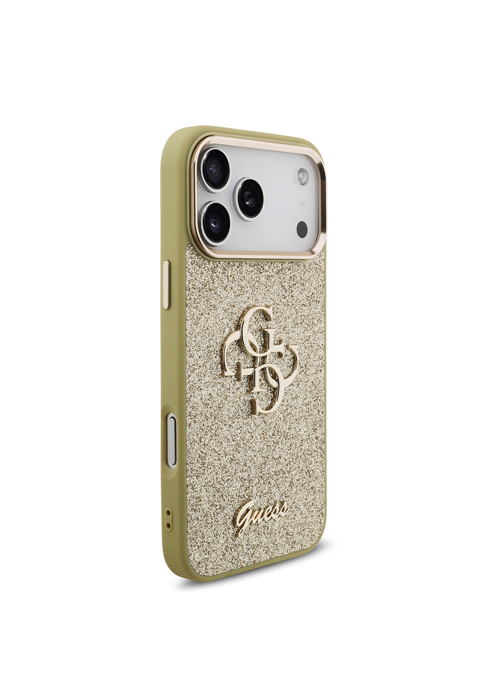 Apple iPhone 17 Pro Max Kılıf Guess Orijinal Lisanslı 4G Büyük Metal Kamera Çerçeveli ve Logolu Glitter Kapak