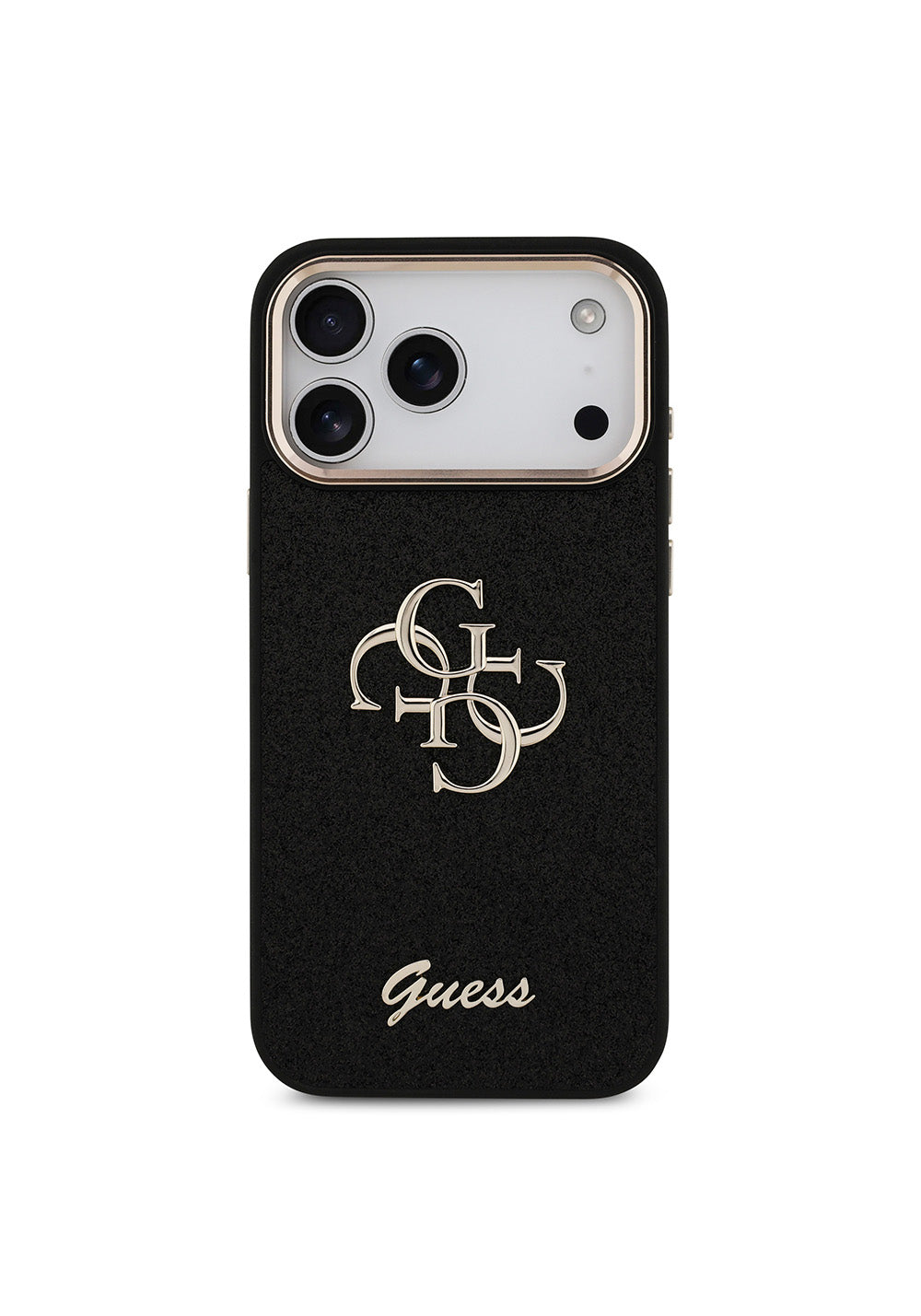 Apple iPhone 17 Pro Max Kılıf Guess Orijinal Lisanslı 4G Büyük Metal Kamera Çerçeveli ve Logolu Glitter Kapak