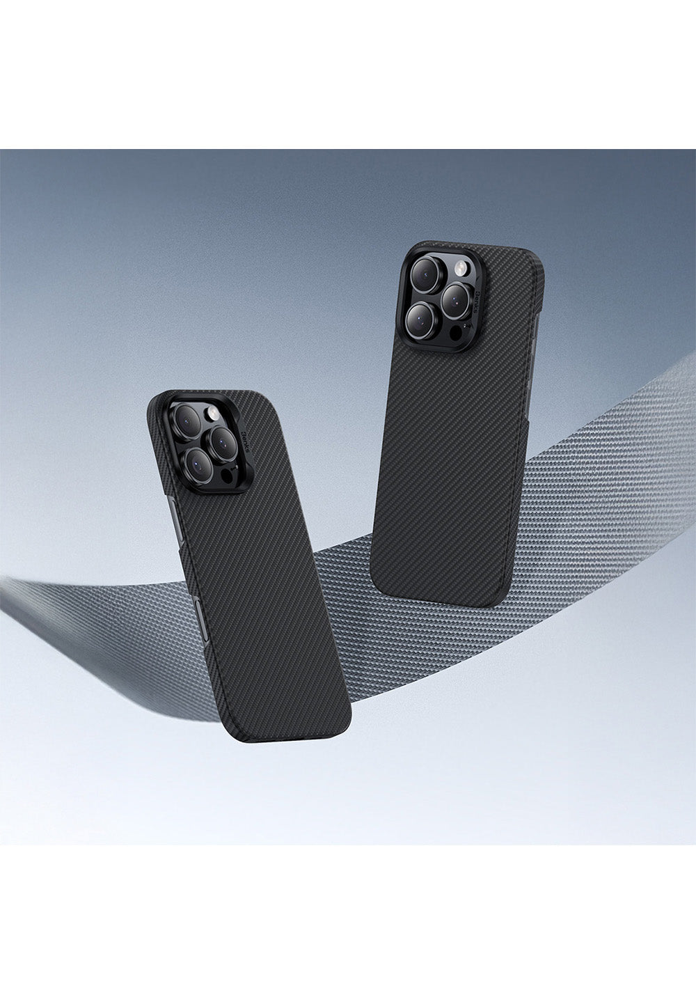 Apple iPhone 16 Pro Kılıf Benks Manyetik Şarj Uyumlu Metal Kamera Çerçeveli Magnetik ArmorAir 600D Kevlar Karbon Fiber Kapak