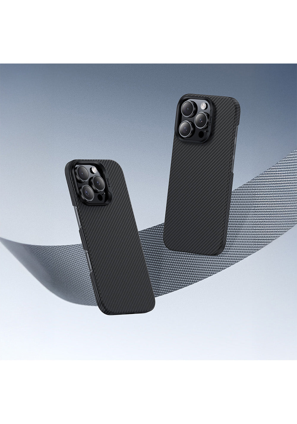 Apple iPhone 16 Pro Kılıf Benks Manyetik Şarj Uyumlu Metal Kamera Çerçeveli Magnetik ArmorAir 600D Kevlar Karbon Fiber Kapak
