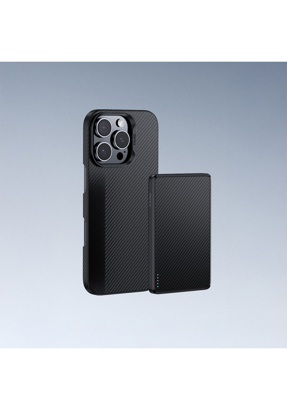 Apple iPhone 16 Pro Kılıf Benks Manyetik Şarj Uyumlu Metal Kamera Çerçeveli Magnetik ArmorAir 600D Kevlar Karbon Fiber Kapak