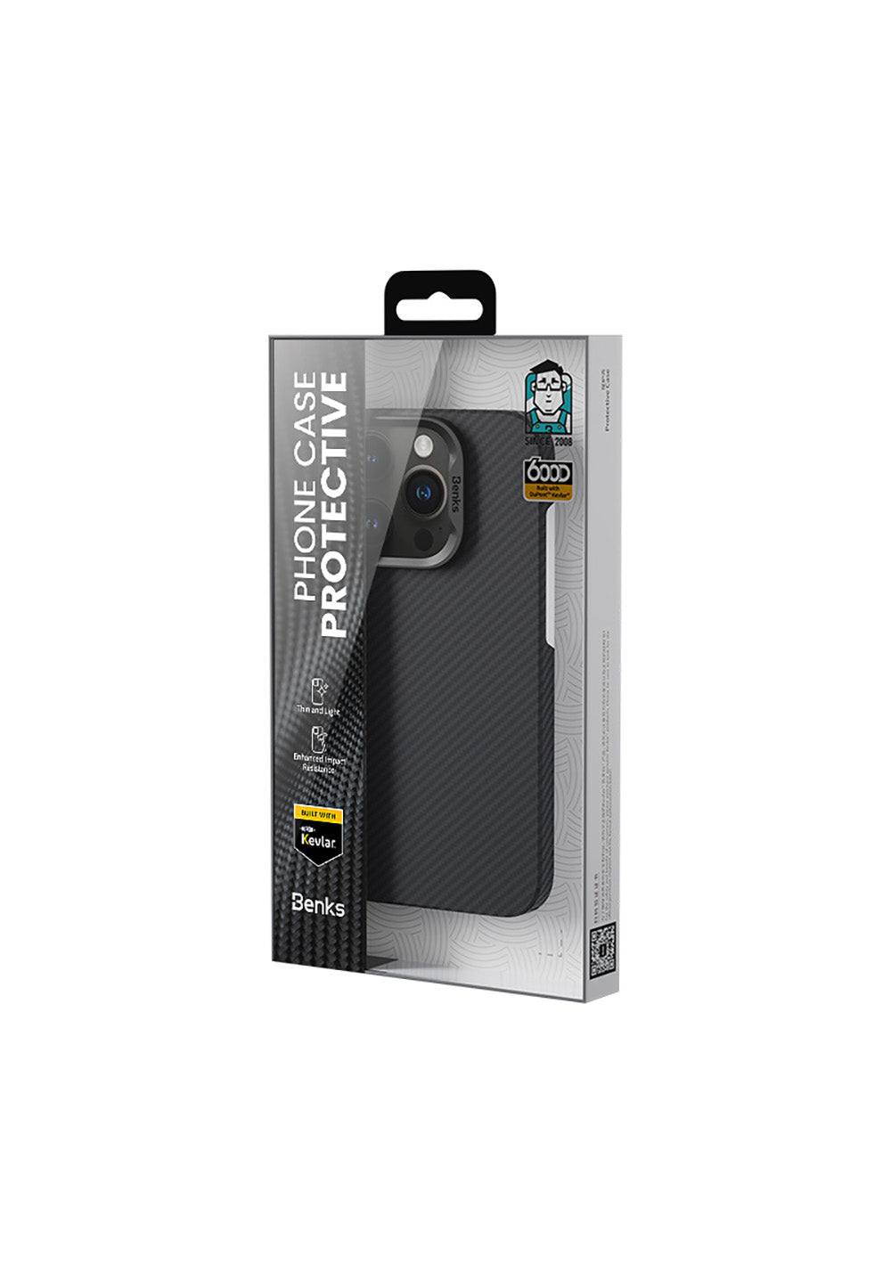 Apple iPhone 16 Pro Kılıf Benks Manyetik Şarj Uyumlu Metal Kamera Çerçeveli Magnetik ArmorAir 600D Kevlar Karbon Fiber Kapak