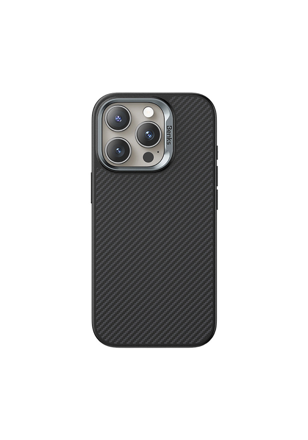 Apple iPhone 16 Pro Kılıf Karbon Fiber Manyetik Şarj Uyumlu Kamerra Kontrol Butonlu Benks Hybrid ArmorPro 600D Kevlar Kapak