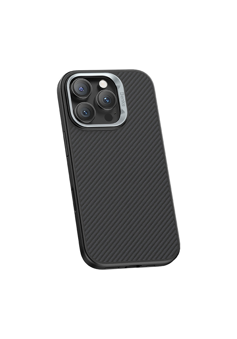 Apple iPhone 16 Pro Kılıf Karbon Fiber Manyetik Şarj Uyumlu Kamerra Kontrol Butonlu Benks Hybrid ArmorPro 600D Kevlar Kapak