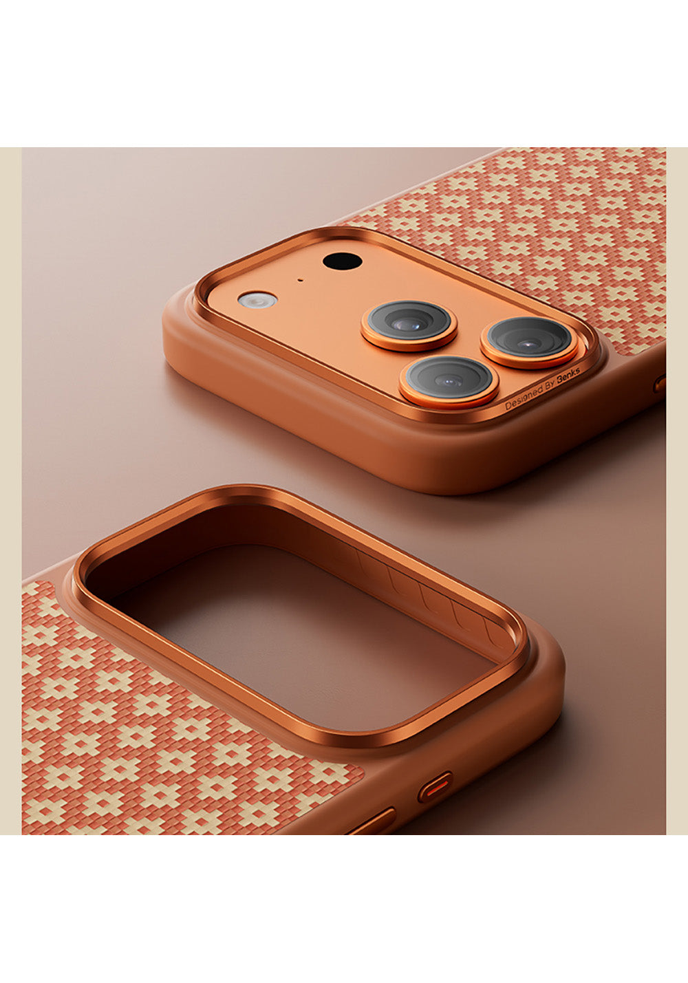 Apple iPhone 17 Pro Max Kılıf M-Safe Şarj Özellikli Benks ArmorPro ArmorGrid Serisi Kevlar Karbon Kapak