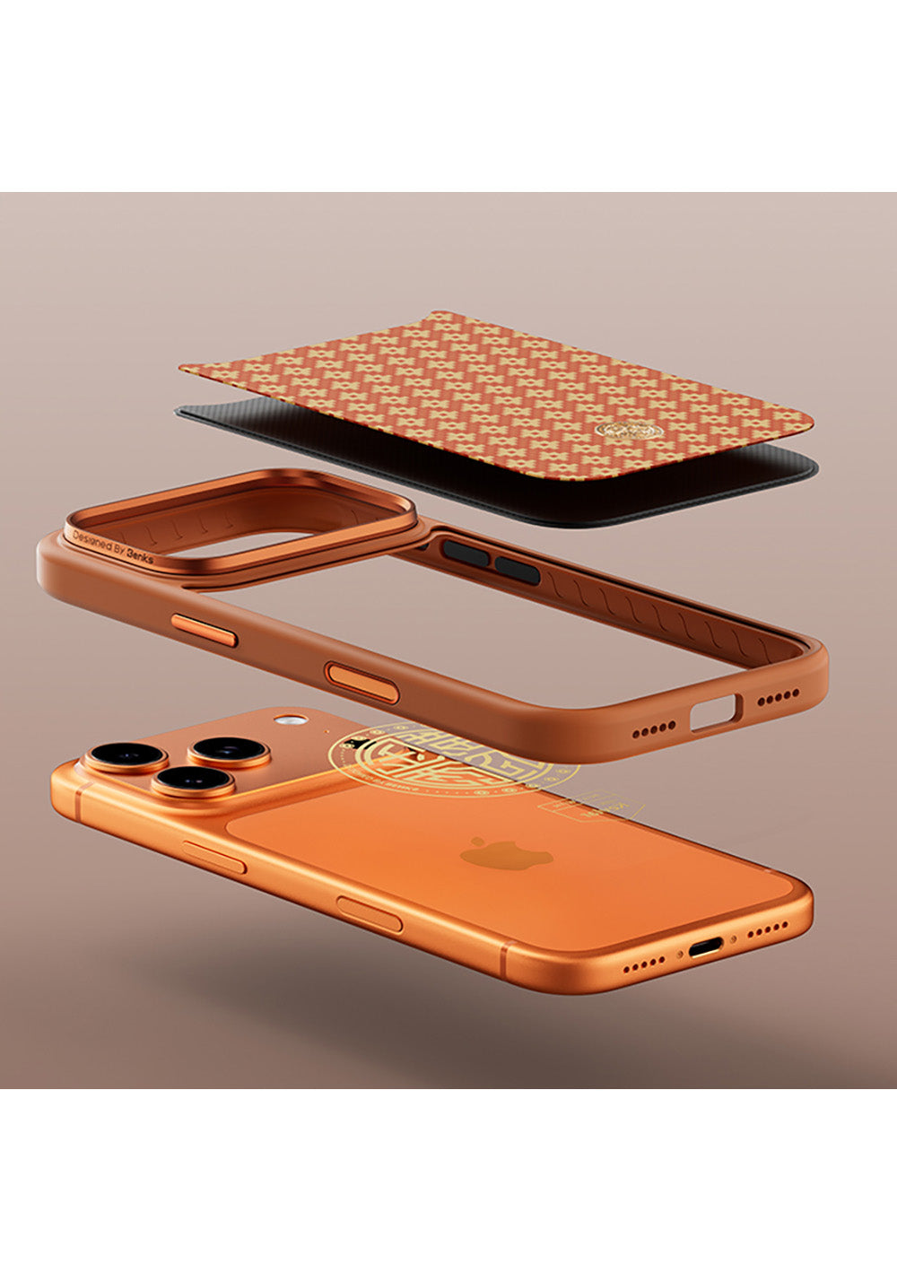 Apple iPhone 17 Pro Max Kılıf M-Safe Şarj Özellikli Benks ArmorPro ArmorGrid Serisi Kevlar Karbon Kapak