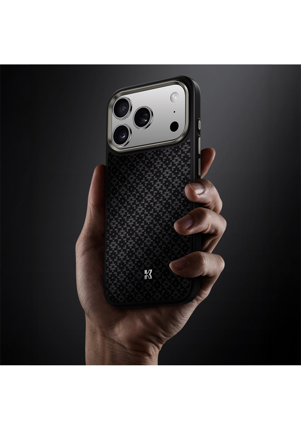 Apple iPhone 17 Pro Max Kılıf M-Safe Şarj Özellikli Benks ArmorPro ArmorGrid Serisi Kevlar Karbon Kapak