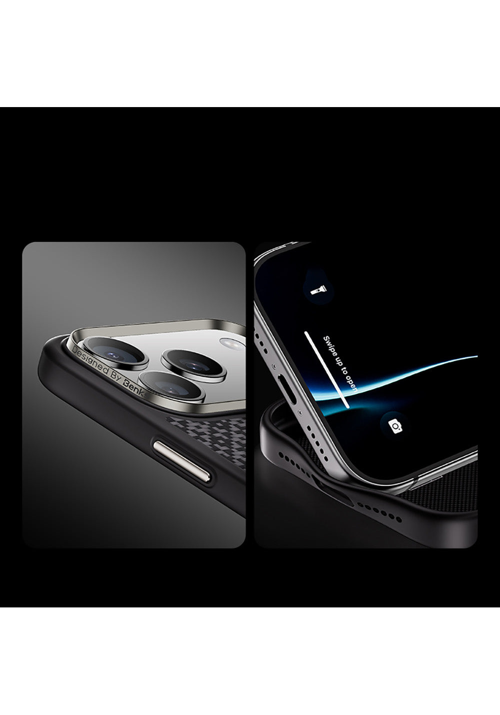 Apple iPhone 17 Pro Max Kılıf M-Safe Şarj Özellikli Benks ArmorPro ArmorGrid Serisi Kevlar Karbon Kapak