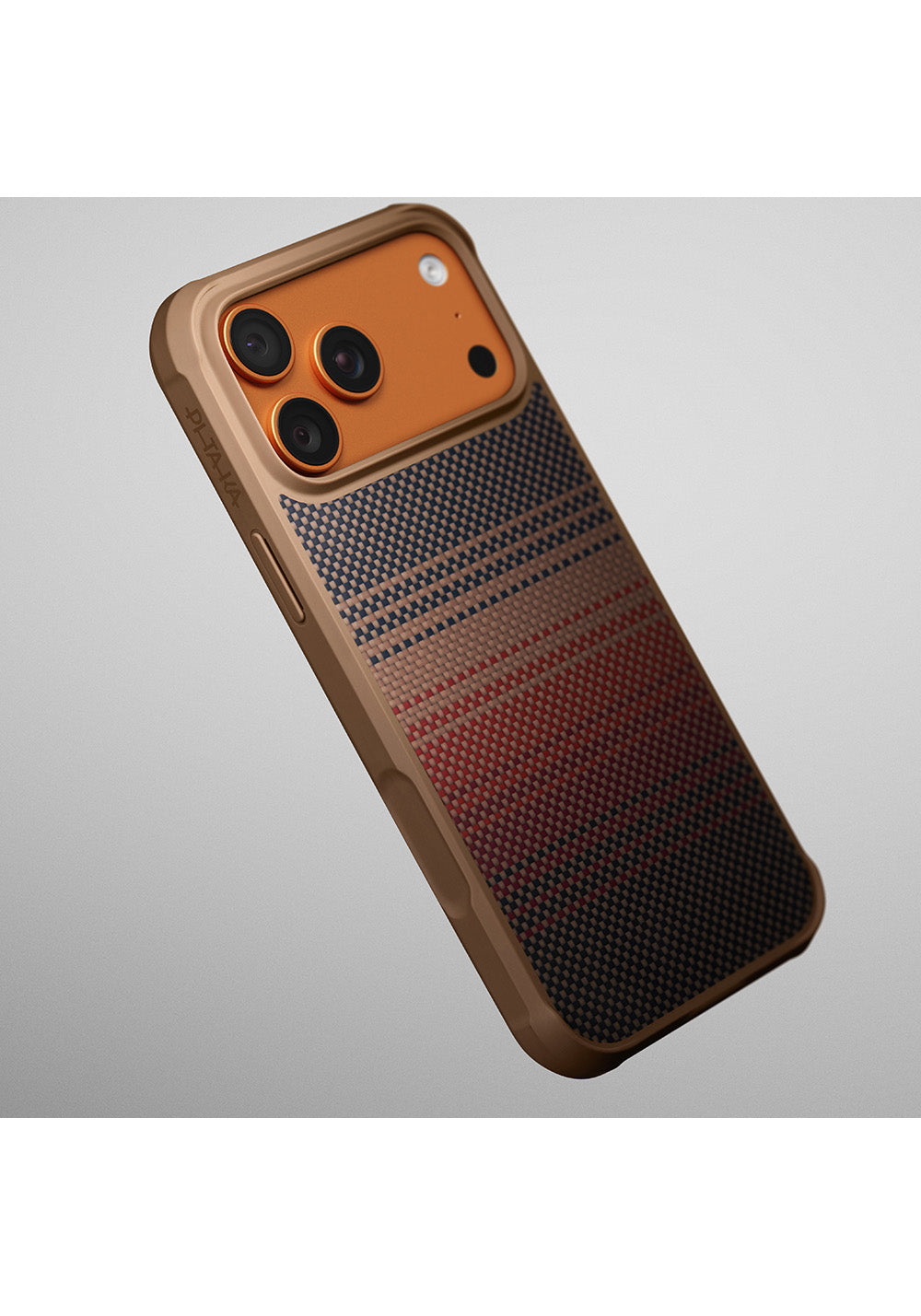 Apple iPhone 17 Pro Kılıf Manyetik Şarj Uyumlu Pitaka Tactile Woven Sunset-Moonrise Aramid Pro Guard Serisi Karbon Kapak