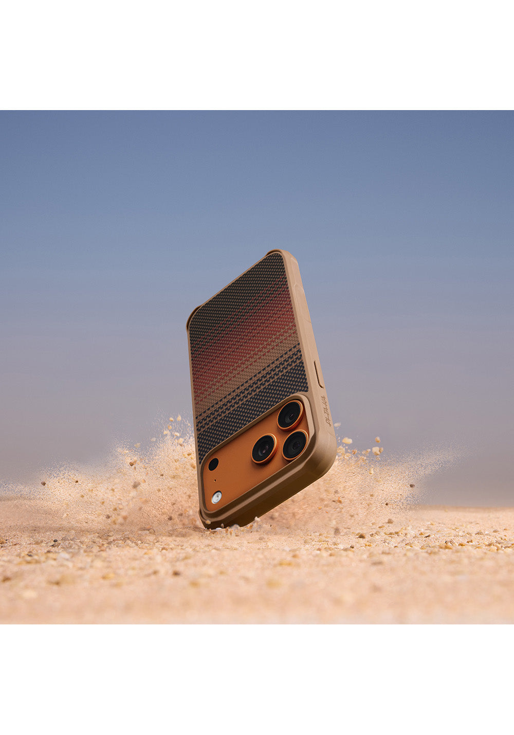 Apple iPhone 17 Pro Kılıf Manyetik Şarj Uyumlu Pitaka Tactile Woven Sunset-Moonrise Aramid Pro Guard Serisi Karbon Kapak