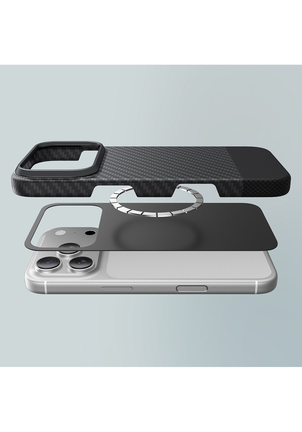 Apple iPhone 17 Pro Kılıf Manyetik Şarj Uyumlu 1500D Aramid Fiber Amazingthing Titan Max Serisi Kapak