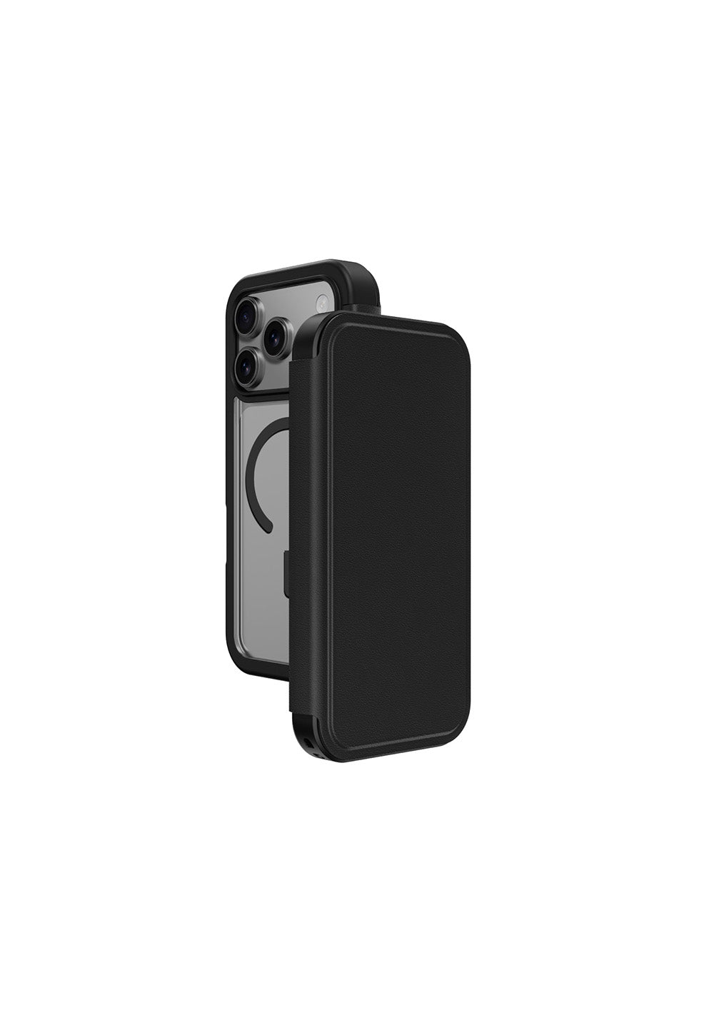 Apple iPhone 17 Pro PU Kartlıklı Kapaklı Amazingthing Glamour Foilo Serisi Kılıf