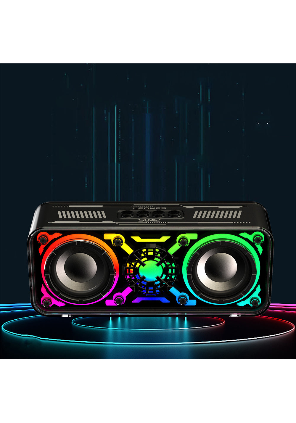 Lenyes S842 RGB Led Işıklı TWS Bluetooth Hoparlör v5.3 18W