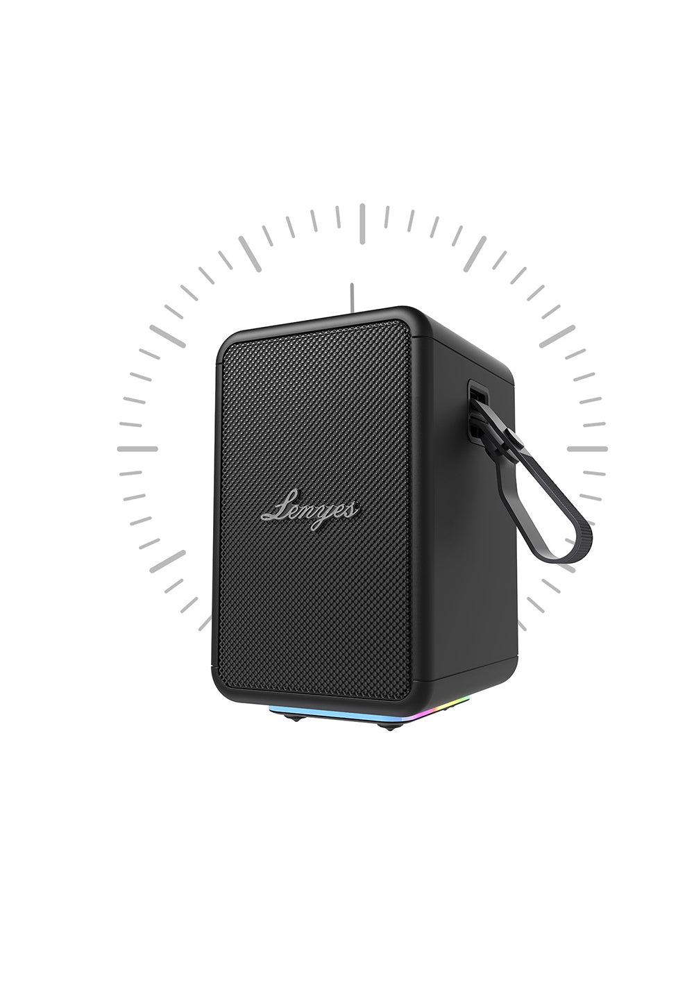 Lenyes S874 Su Geçirmez Özellikli RGB Işıklı Askılı Taşınabilir TWS Bluetooth Hoparlör v5.3