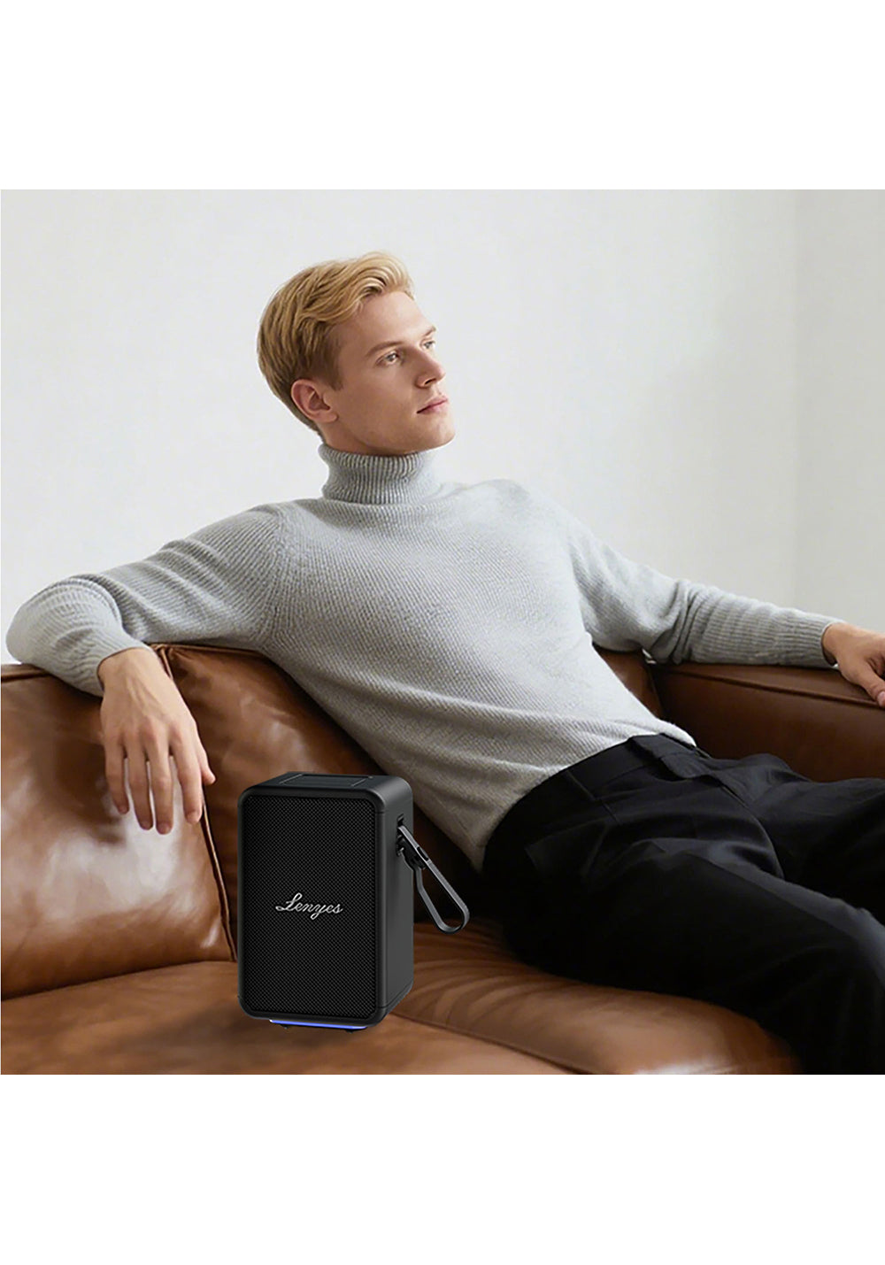 Lenyes S874 Su Geçirmez Özellikli RGB Işıklı Askılı Taşınabilir TWS Bluetooth Hoparlör v5.3