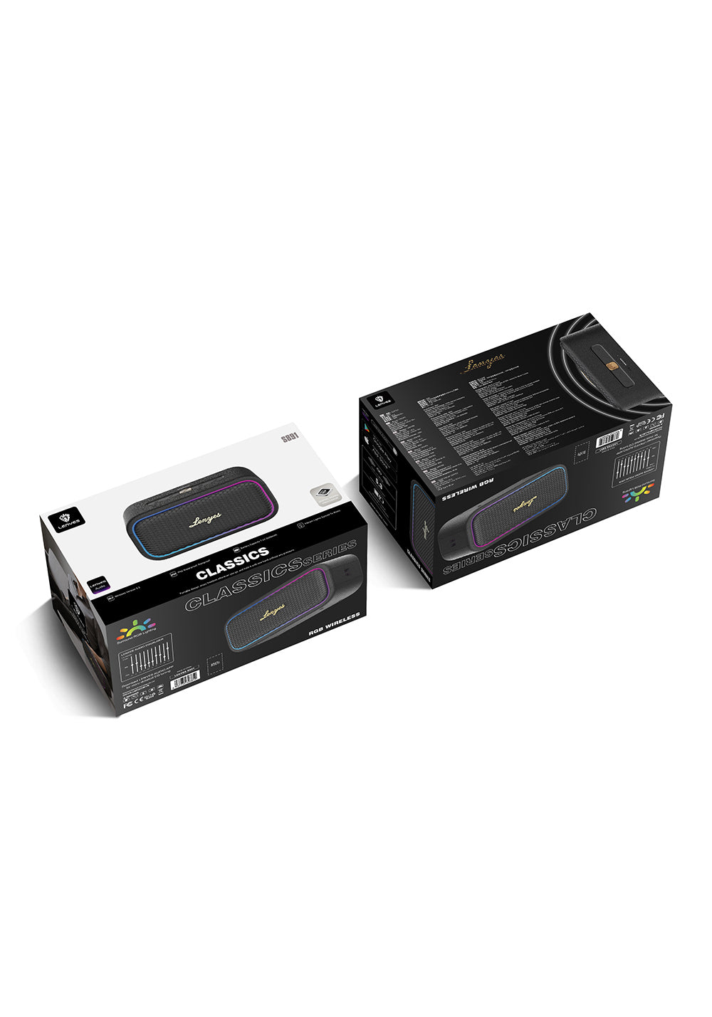 Lenyes S891 RGB Işıklı Taşınabilir Su Geçirmez OTG-TWS Bluetooth Hoparlör v5.3 80W