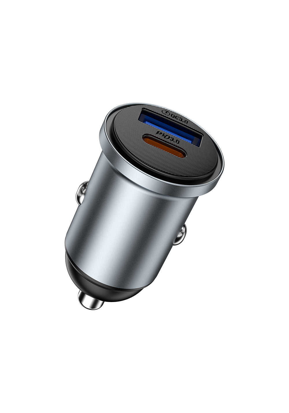 Wiwu Wi-CC030 Nano Lite Serisi Type-C + USB-A Hızlı Şarj Özellikli Akım Korumalı Araç Şarj Aleti PD ve QC3.0 35W