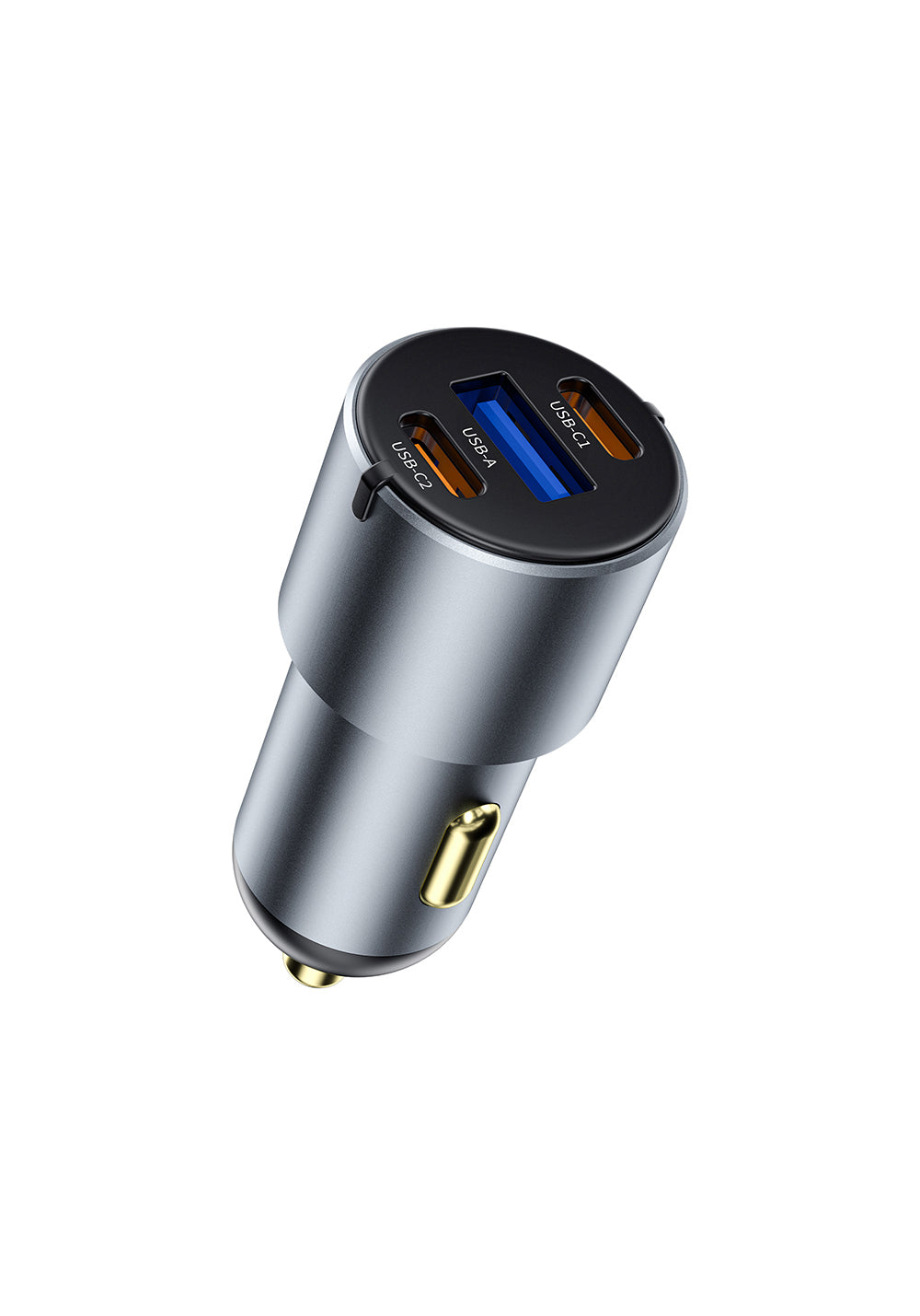 Wiwu Wi-CC032 Nano Pro Serisi Dual Type-C + USB-A Hızlı Şarj Özellikli Akım Korumalı Araç Şarj Aleti PD VE QC3.0 60W