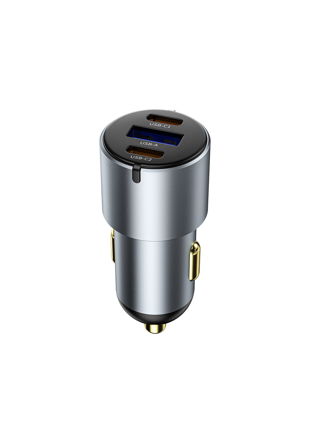 Wiwu Wi-CC032 Nano Pro Serisi Dual Type-C + USB-A Hızlı Şarj Özellikli Akım Korumalı Araç Şarj Aleti PD VE QC3.0 60W