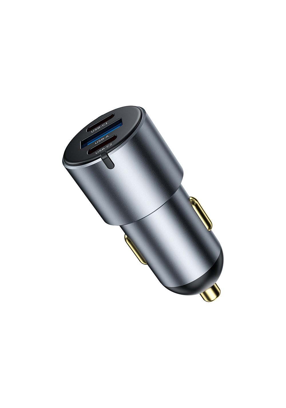 Wiwu Wi-CC032 Nano Pro Serisi Dual Type-C + USB-A Hızlı Şarj Özellikli Akım Korumalı Araç Şarj Aleti PD VE QC3.0 60W